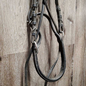 Rsd Padded Crossunder Bitless Bridle, Pr Flat Reins *gc, film, dirt, stiff, clean, dry, rubs, faded, creases