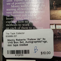 Monty Roberts "Follow Up" 3x VHS Box Set, Autographed*vgc, mnr tape residue
