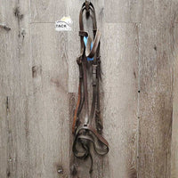 Flat Bridle *dry, stiff, older, chewed, unstitched repair, cracks, v.tight & missing keepers
