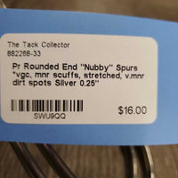 Pr Rounded End "Nubby" Spurs *vgc, mnr scuffs, stretched, v.mnr dirt spots
