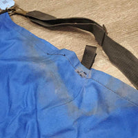 Corduira Hay Bag, top strap, spring snap *fair, older, v.stained, dirty & mold?film
