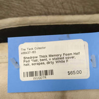 Thick Memory Foam Half Pad *fair, bent, v stained cover, hair, scrapes, dirty
