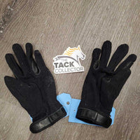 Pr Thick Cloth Riding Gloves *clean, faded, hair, v.snagged, v.rubbed, frays, threads
