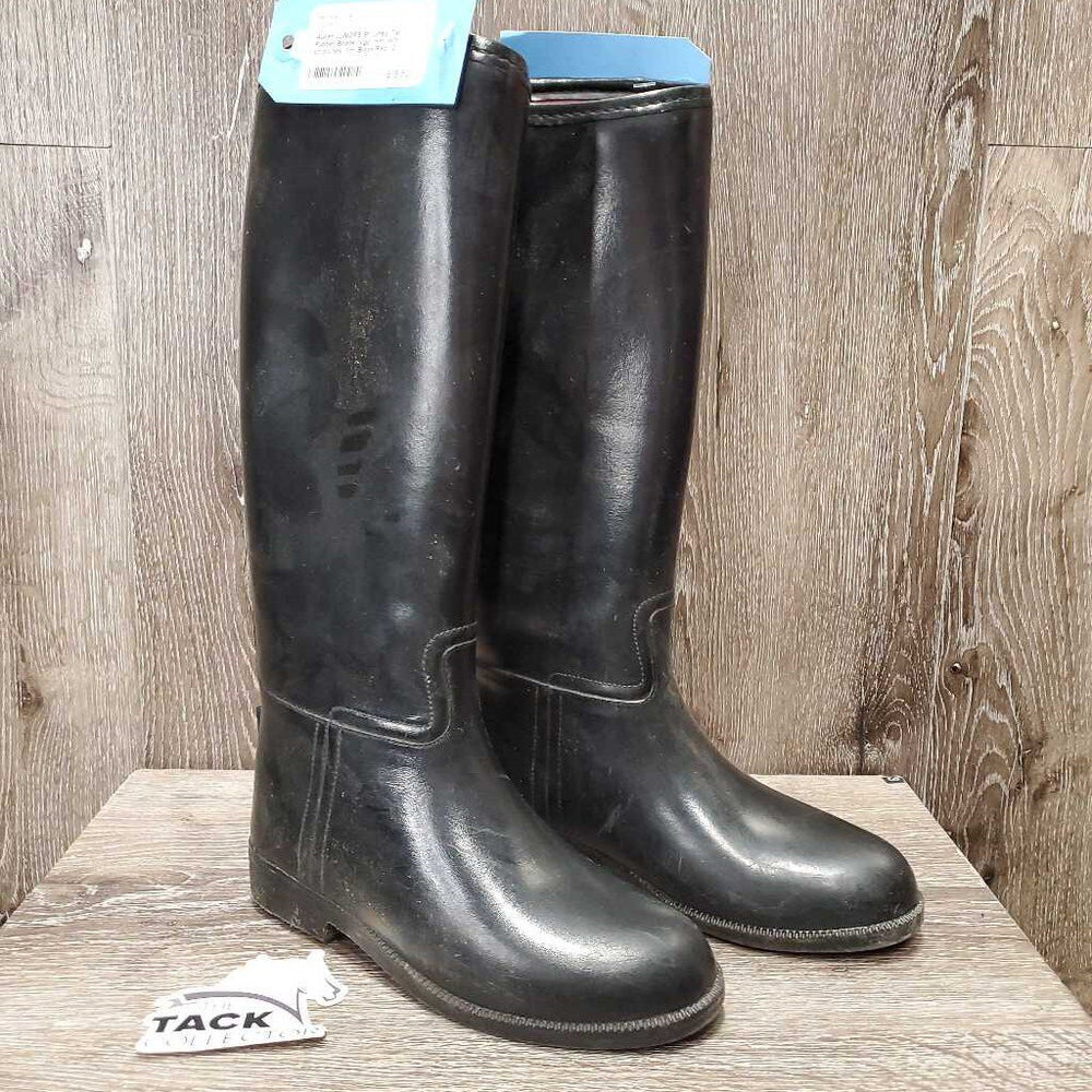 JUNIORS Pr Lined Tall Rubber Boots *vgc, mnr dirt, scratches, film
