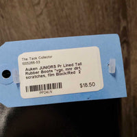 JUNIORS Pr Lined Tall Rubber Boots *vgc, mnr dirt, scratches, film
