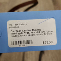 Leather Running Martingale *vgc, mnr dirt, sm rubber cracks, loose keeper stitch
