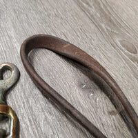 Leather and Rope Western Running Martingale *fair, dirty, stained, film, v. stiff, chipped plaiting
