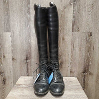 Pr Field Boots, Brown plastic forms, boot pull *older, rubs, faded, folded, dirt, scratches, dents, scraped edges