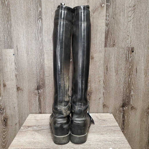 Pr Field Boots, Brown plastic forms, boot pull *older, rubs, faded, folded, dirt, scratches, dents, scraped edges