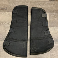 2: Left FRONT & RIGHT Hind Shipping Boots *gc, hair, dirt, sm hole, rubs, frays, stains, mismatched
