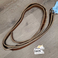 Pr Double Thick Nylon Lined Stirrup Leathers *fair, rubs, stiff, scrapes, older, UNDONE side stitching
