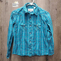 JUNIORS LS Western Shirt, snaps *gc, curled edges & collar ends, crinkles
