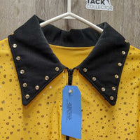 LS Lycra Western Show Jacket - Shirt, wide cuffs & collar, bling *xc, v.mnr stained?dirty cuff edges
