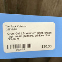LS Western Shirt, snaps *vgc, seam puckers, crinkles
