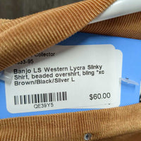 LS Western Lycra Slinky Shirt, beaded overshirt, bling *xc