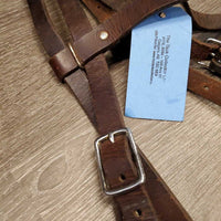 Flat Headstall, Silver, all screws *gc, older, dry, stiff, dents, mnr dirt & scrapes