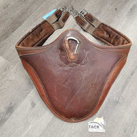 Lg Belly Girth, 2x els, 2x D's, Caribiner *older, v.scraped, creased, torn els, stains, rubs
