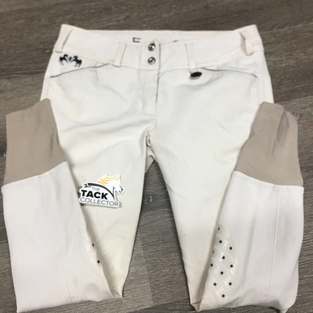 Euroseat Breeches *fair, pills, dingy, knees: stains, rubs & pilly, mnr hair, stained seat & legs