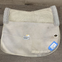 Non Slip Dressage Saddle Pad *gc, v. stained, hair, curled corners, smells, threads, clumpy fleece