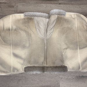 Non Slip Dressage Saddle Pad *gc, v. stained, hair, curled corners, smells, threads, clumpy fleece