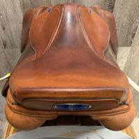 17.5 MW *5.25" Southern Stars Close Contact, 2 Billet Guards, Navy Cotton Cover, Wool Flocking, Med Back Blocks, Calfskin, Flaps: 14"L x 14"W Serial #: 17.5 M 29 120533
