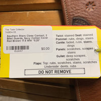 17.5 MW *5.25" Southern Stars Close Contact, 2 Billet Guards, Navy Cotton Cover, Wool Flocking, Med Back Blocks, Calfskin, Flaps: 14"L x 14"W Serial #: 17.5 M 29 120533
