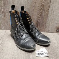 Lace Up Paddock Boots *gc, dirt, mnr hair, gouges, peeling toe, creases, frayed lace