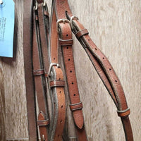 Rsd Bridle, Thick Braided Reins *gc, older, tight keepers, stiff, clean, scraped edges, rubs, mnr stains
