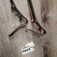 Rsd Bridle, Thick Braided Reins *gc, older, tight keepers, stiff, clean, scraped edges, rubs, mnr stains
