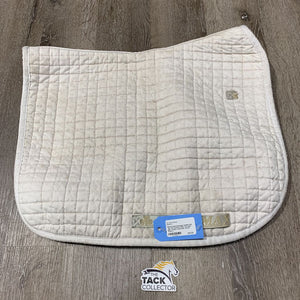 Quilt Dressage Saddle Pad *gc, dirt, stained, hairy, cut tabs, pilly, clumpy underside, shrunk