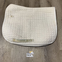 Quilt Dressage Saddle Pad *gc, dirt, stained, hairy, cut tabs, pilly, clumpy underside, shrunk
