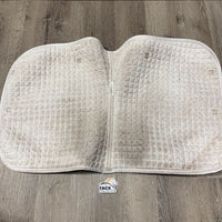 Quilt Dressage Saddle Pad *gc, dirt, stained, hairy, cut tabs, pilly, clumpy underside, shrunk

