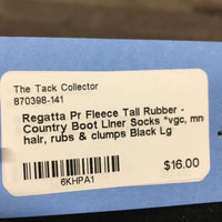 Pr Fleece Tall Rubber - Country Boot Liner Socks *vgc, mnr hair, rubs & clumps

