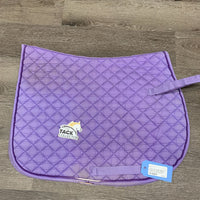 Quilt Jumper Saddle Pad, 1x piping *gc, mnr dirt, stained, threads, torn binding and piping, melted velcro, pills
