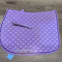 Quilt Jumper Saddle Pad, 1x piping *gc, mnr dirt, stained, threads, torn binding and piping, melted velcro, pills
