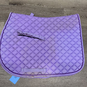 Quilt Jumper Saddle Pad, 1x piping *gc, mnr dirt, stained, threads, torn binding and piping, melted velcro, pills
