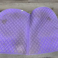 Quilt Jumper Saddle Pad, 1x piping *gc, mnr dirt, stained, threads, torn binding and piping, melted velcro, pills