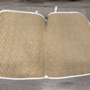 Quilt Dressage Saddle Pad, 1x piping *vgc, clean, stains, mnr hair, ripped melted billet strap, cracked plastic