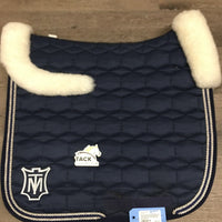 Quilt Dressage Saddle Pad, front and back rolled fleece trim *like new, clean, mnr stains?dirt
