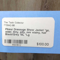 Dressage Show Jacket *gc, older, linty, pilly, mnr stainy, hair
