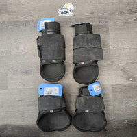 Hvy Closed Front & Hind Boots, velcro *v.dirty, faded, scratches, smell, older
