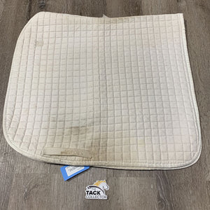 Quilt Dressage Saddle Pad *gc, dirt, stained, hair, pills, rubbed binding, unstitched label, cut tabs
