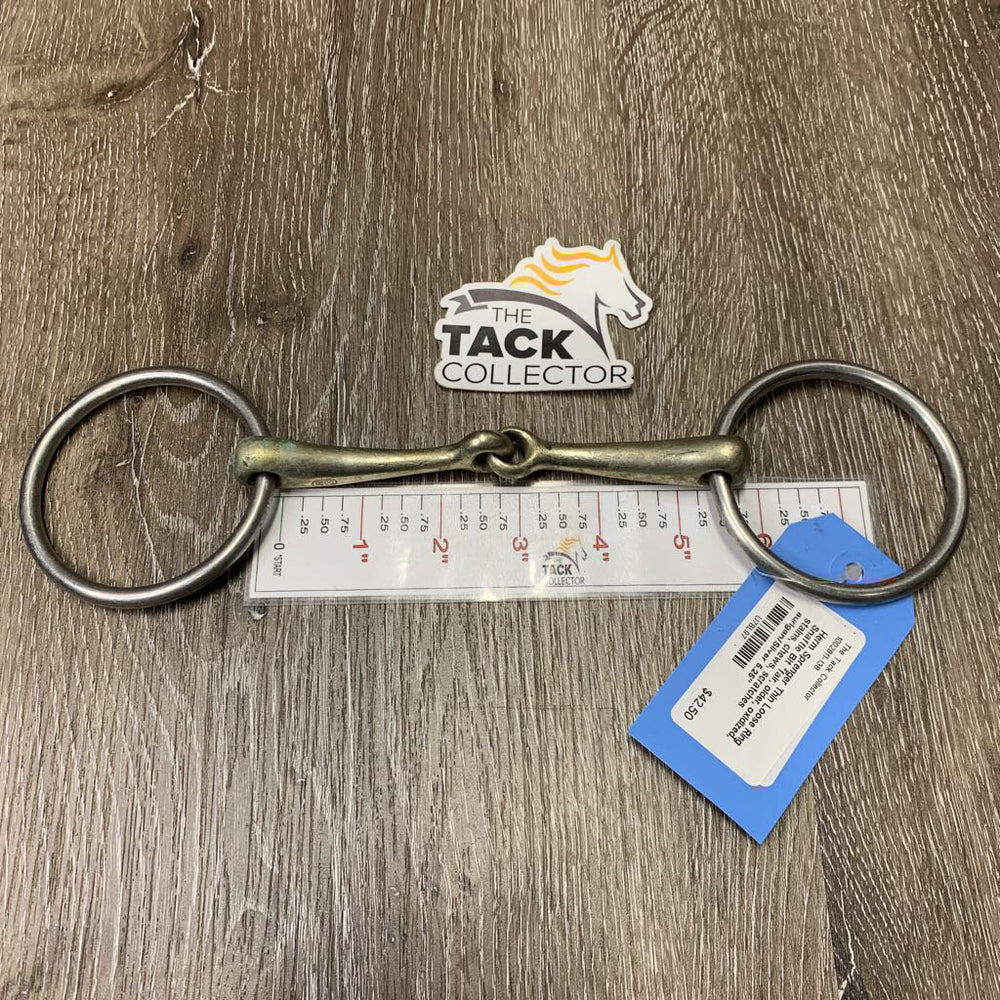 Thin Loose Ring Snaffle Bit *fair, older, oxidized, stains, chews, scratches