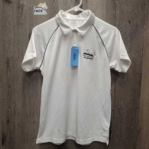 SS Polo Shirt "RMSJ", 1/4 Button Up *gc, mnr stains, pits