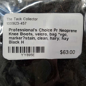 Pr Neoprene Knee Boots, velcro, bag *vgc, marker?stain, clean, hairy, hay