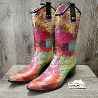 Pr Cowboy Boot Shaped Rain Boots *xc, v.mnr dust & scratches
