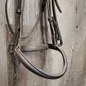 Bridle *mismatched, v.loose keepers, stiff, dry, scraped edges, xholes, mnr dirt