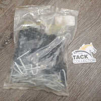 48 - Electric Fence Wood Post Staple Insulators, staples, bag *like new, open bag, missing 2
