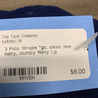 3 Polo Wraps *gc, clean, mnr hairy, clumpy
