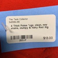 4 Thick Polos *vgc, clean, mnr stains, clumpy & hairy

